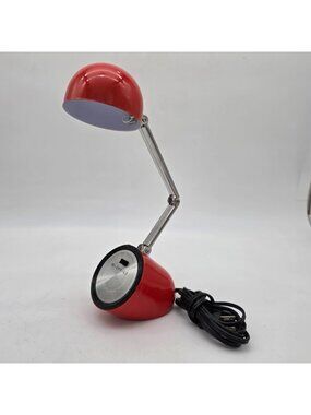 Vintage 1970s Presitigeline Orange and Chrome Pill Desk Lamp Not Tested